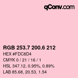 カラーコード: RGB 253.7 200.6 212 | qconv.com