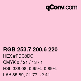 カラーコード: RGB 253.7 200.6 220 | qconv.com