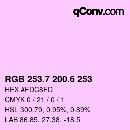 カラーコード: RGB 253.7 200.6 253 | qconv.com