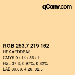 カラーコード: RGB 253.7 219 162 | qconv.com