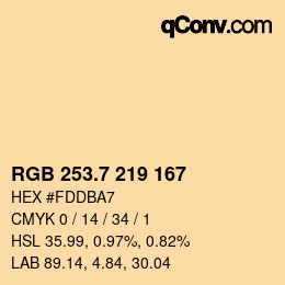 カラーコード: RGB 253.7 219 167 | qconv.com