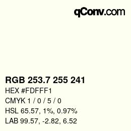 カラーコード: RGB 253.7 255 241 | qconv.com