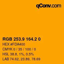 カラーコード: RGB 253.9 164.2 0 | qconv.com