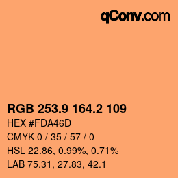 カラーコード: RGB 253.9 164.2 109 | qconv.com