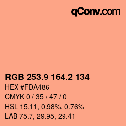 Color code: RGB 253.9 164.2 134 | qconv.com