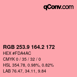 Color code: RGB 253.9 164.2 172 | qconv.com
