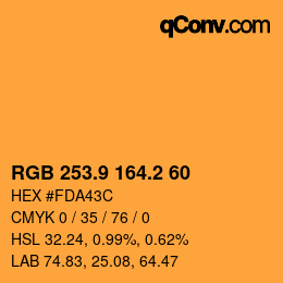 カラーコード: RGB 253.9 164.2 60 | qconv.com