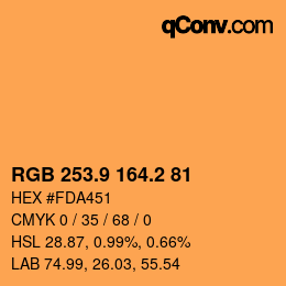 Color code: RGB 253.9 164.2 81 | qconv.com