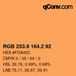 カラーコード: RGB 253.9 164.2 92 | qconv.com