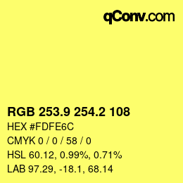 カラーコード: RGB 253.9 254.2 108 | qconv.com