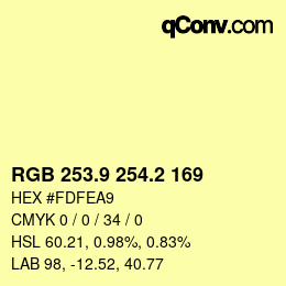 Color code: RGB 253.9 254.2 169 | qconv.com