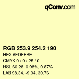 Color code: RGB 253.9 254.2 190 | qconv.com