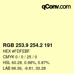 Color code: RGB 253.9 254.2 191 | qconv.com