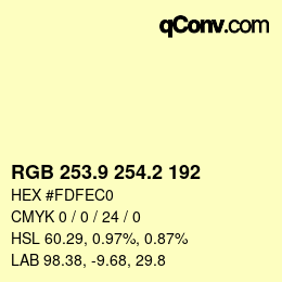 Color code: RGB 253.9 254.2 192 | qconv.com
