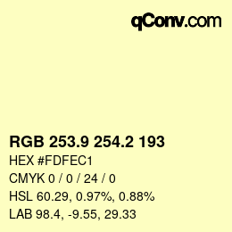 Color code: RGB 253.9 254.2 193 | qconv.com