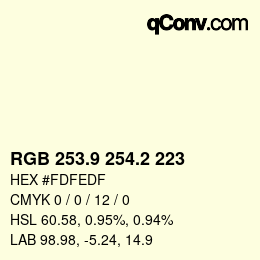 カラーコード: RGB 253.9 254.2 223 | qconv.com