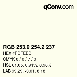 Color code: RGB 253.9 254.2 237 | qconv.com