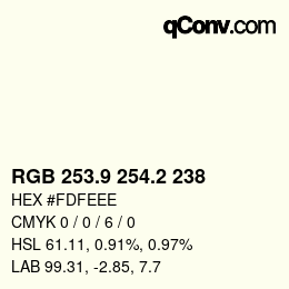 Color code: RGB 253.9 254.2 238 | qconv.com
