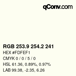 Color code: RGB 253.9 254.2 241 | qconv.com