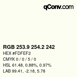 Color code: RGB 253.9 254.2 242 | qconv.com