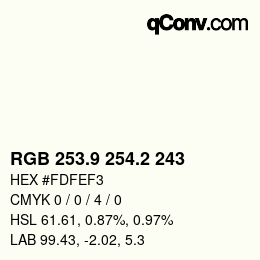 Color code: RGB 253.9 254.2 243 | qconv.com