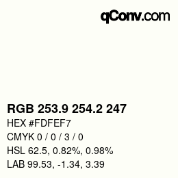 Color code: RGB 253.9 254.2 247 | qconv.com
