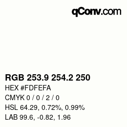 Color code: RGB 253.9 254.2 250 | qconv.com