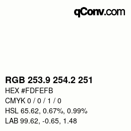 Color code: RGB 253.9 254.2 251 | qconv.com