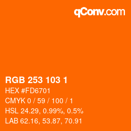 カラーコード: RGB 253 103 1 | qconv.com