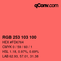Color code: RGB 253 103 100 | qconv.com
