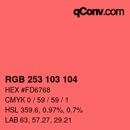 Color code: RGB 253 103 104 | qconv.com