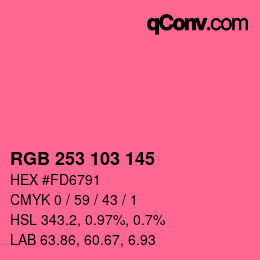 カラーコード: RGB 253 103 145 | qconv.com