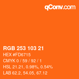 Color code: RGB 253 103 21 | qconv.com