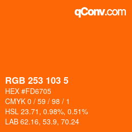 カラーコード: RGB 253 103 5 | qconv.com