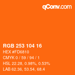 カラーコード: RGB 253 104 16 | qconv.com