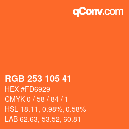Color code: RGB 253 105 41 | qconv.com