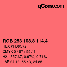 カラーコード: RGB 253 108.8 114.4 | qconv.com