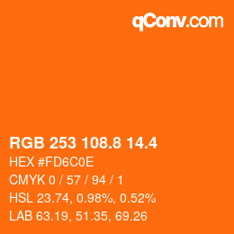 カラーコード: RGB 253 108.8 14.4 | qconv.com