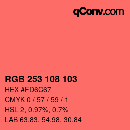 Color code: RGB 253 108 103 | qconv.com