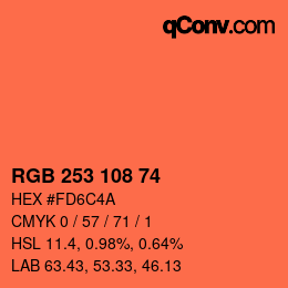 Farbcode: RGB 253 108 74 | qconv.com