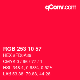 カラーコード: RGB 253 10 57 | qconv.com