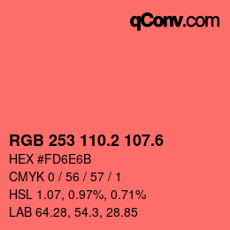 カラーコード: RGB 253 110.2 107.6 | qconv.com