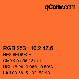カラーコード: RGB 253 110.2 47.6 | qconv.com