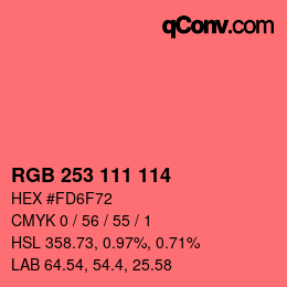 Color code: RGB 253 111 114 | qconv.com