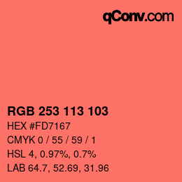 Color code: RGB 253 113 103 | qconv.com
