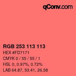 Color code: RGB 253 113 113 | qconv.com