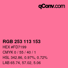Color code: RGB 253 113 153 | qconv.com