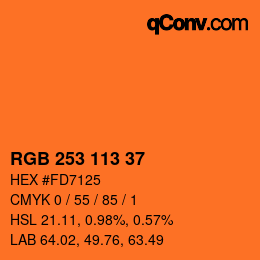 Color code: RGB 253 113 37 | qconv.com