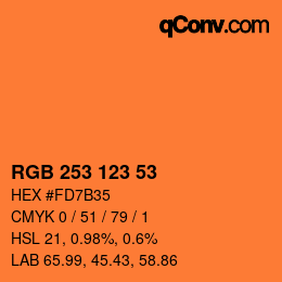 Farbcode: RGB 253 123 53 | qconv.com