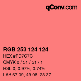Código de color: RGB 253 124 124 | qconv.com